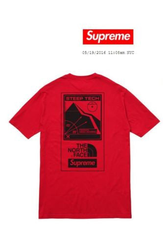 Supreme x The North Face Steep Tech SS Tee Red - 1s0s5oles